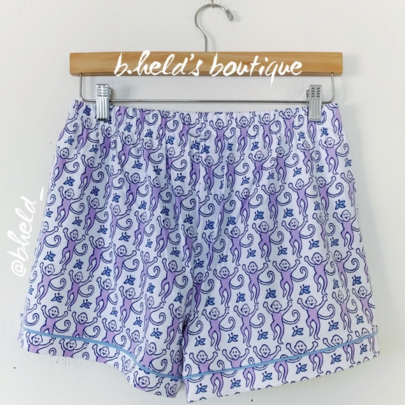 Roller Rabbit Monkey Polo Pajamas in Lavender Monkey Purple Blue Size S New NWT - Picture 14 of 17